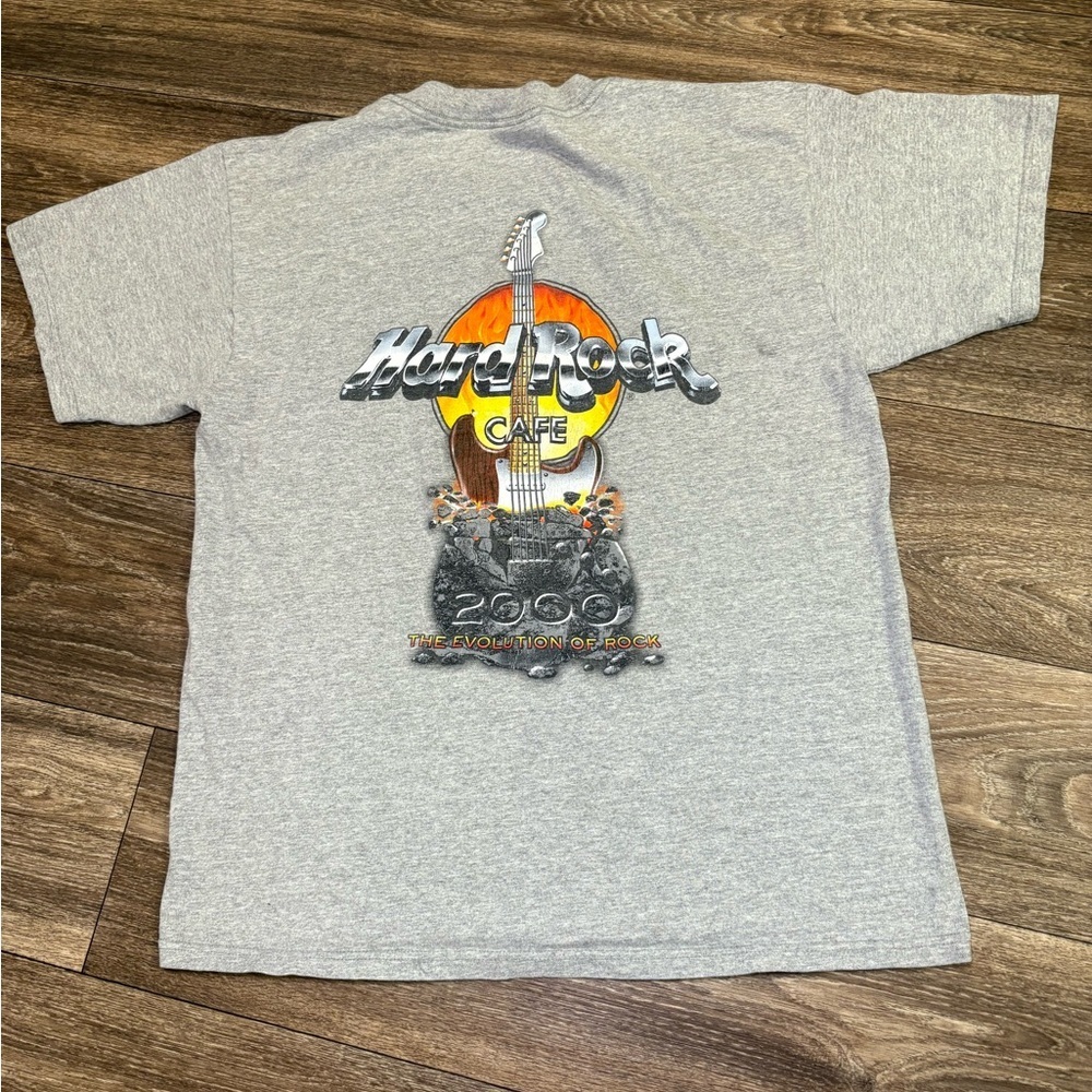 Vintage Hard Rock Cafe 2000 The Evolution of Rock Honolulu Men's T-Shirt Gray